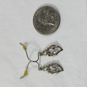 Silvertone‎ and Crystal Earrings